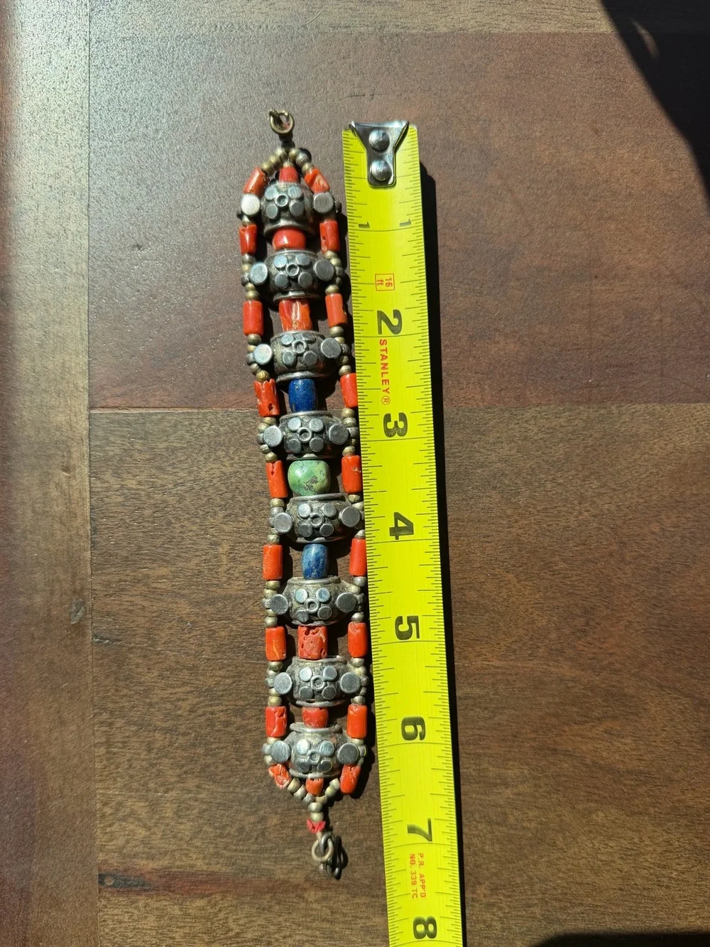 Vintage Tibetan Turquoise, Lapis & Red Coral and Mixed Bead Statement Bracelet